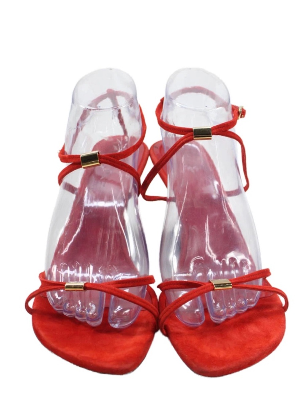 KHAITE Red Strappy Sculpted Wedge Sandals 41/11 - Picture 5 of 6